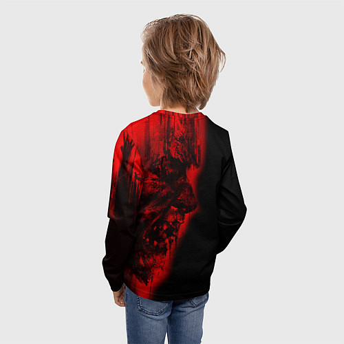 Детский лонгслив DYING LIGHT RED ZOMBIE FACE / 3D-принт – фото 4