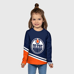 Лонгслив детский Edmonton Oilers Эдмонтон Ойлерз, цвет: 3D-принт — фото 2