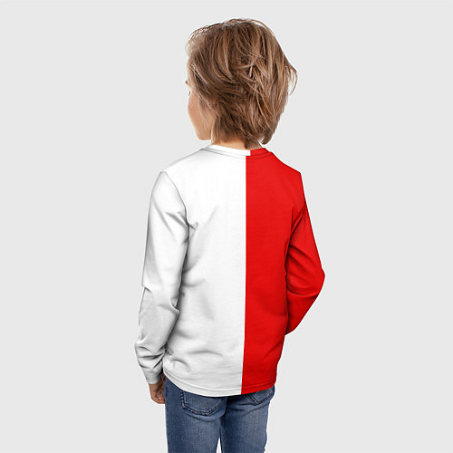Детский лонгслив DUCATI WHITE RED STYLE LOGO / 3D-принт – фото 4