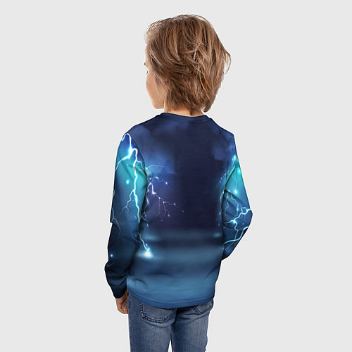 Детский лонгслив Молниеносный тигр / 3D-принт – фото 4