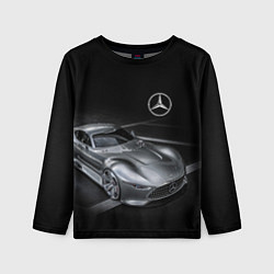 Лонгслив детский Mercedes-Benz motorsport black, цвет: 3D-принт