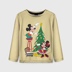 Лонгслив детский Happy New Year Mickey and Minnie, цвет: 3D-принт