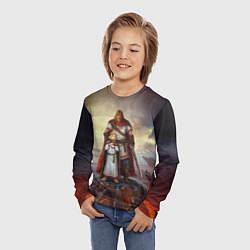 Лонгслив детский Славянский Воин Защитник, цвет: 3D-принт — фото 2