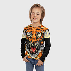 Лонгслив детский Символ года тигр в гневе, цвет: 3D-принт — фото 2