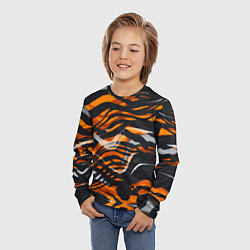 Лонгслив детский Окрас тигра, цвет: 3D-принт — фото 2