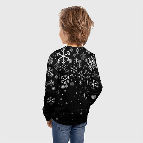 Детский лонгслив Снежинки - С Новый год / 3D-принт – фото 4