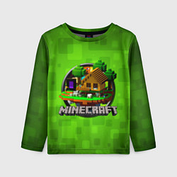 Детский лонгслив Minecraft Logo Green