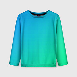 Детский лонгслив Бирюзовый градиент В небольшую клеточку
