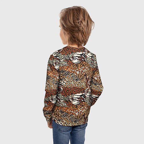 Детский лонгслив Шкуры Диких Животных / 3D-принт – фото 4