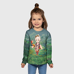 Лонгслив детский Беннетт Bennett в примогеме, Genshin Impact Геншин, цвет: 3D-принт — фото 2