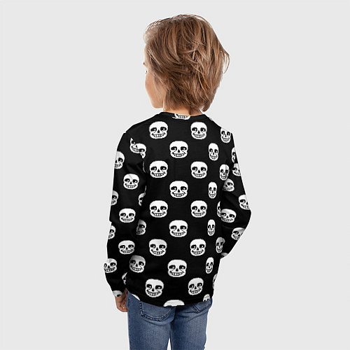 Детский лонгслив UNDERTALE SANS SKULL FACE PATTERN УЗОР / 3D-принт – фото 4