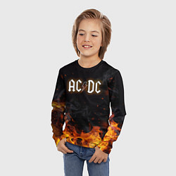 Лонгслив детский ACDC - Fire, цвет: 3D-принт — фото 2
