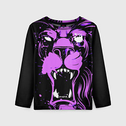 Лонгслив детский Neon pink lion, цвет: 3D-принт
