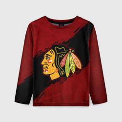 Лонгслив детский Chicago Blackhawks, Чикаго Блэкхокс, цвет: 3D-принт