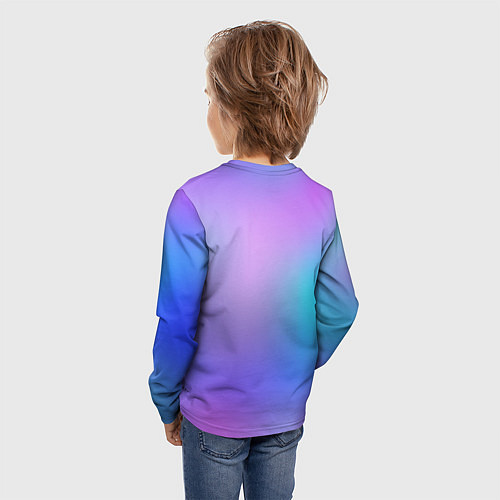 Детский лонгслив Радужное Размытие / 3D-принт – фото 4