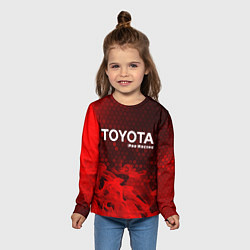 Лонгслив детский ТОЙОТА Pro Racing Огонь, цвет: 3D-принт — фото 2