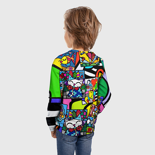 Детский лонгслив Romero Britto - emoji / 3D-принт – фото 4