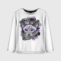 Детский лонгслив Глазастый кот из космоса