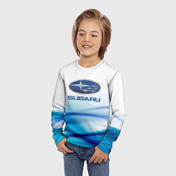 Лонгслив детский Subaru Спорт текстура, цвет: 3D-принт — фото 2