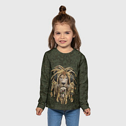 Лонгслив детский Лев в дредах, цвет: 3D-принт — фото 2
