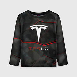 Лонгслив детский Tesla Sport Logo, цвет: 3D-принт