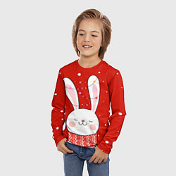 Лонгслив детский ЗАЙКА И СНЕЖИНКИ, цвет: 3D-принт — фото 2