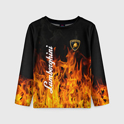 Детский лонгслив Lamborghini пламя огня