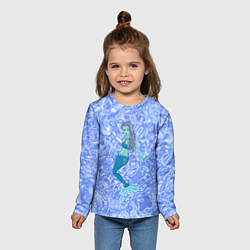 Лонгслив детский Русалка в море, цвет: 3D-принт — фото 2