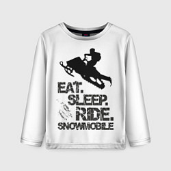 Детский лонгслив EAT SLEEP RIDE SNOWMOBILE