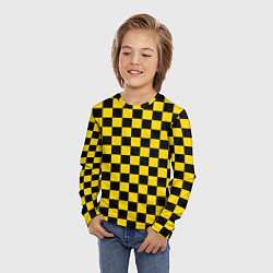Лонгслив детский Такси Шахматные Клетки, цвет: 3D-принт — фото 2