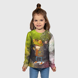 Лонгслив детский Лягушка хулиган Frog hooligan, цвет: 3D-принт — фото 2