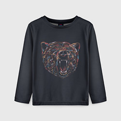 Лонгслив детский Злой медведь-мозаика, цвет: 3D-принт