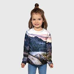 Лонгслив детский Горы на закате, цвет: 3D-принт — фото 2