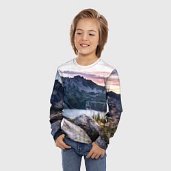 Лонгслив детский Горы на закате, цвет: 3D-принт — фото 2