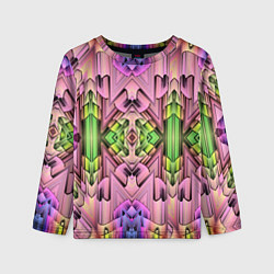 Лонгслив детский Зеленый изумруд мозаика, цвет: 3D-принт