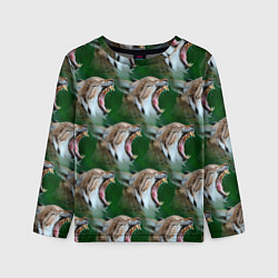 Лонгслив детский Рысь паттерн, цвет: 3D-принт