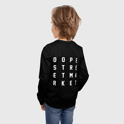 Детский лонгслив Узор Black Jorman Air Dope Street Market / 3D-принт – фото 4