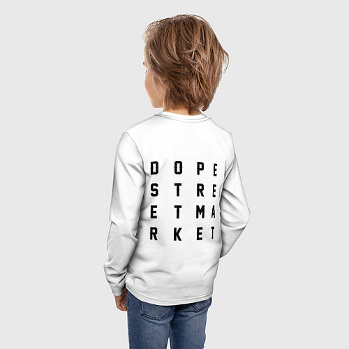 Детский лонгслив Узор White Orlani Jeans Dope Street Market / 3D-принт – фото 4