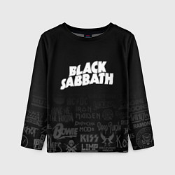 Детский лонгслив Black Sabbath логотипы рок групп