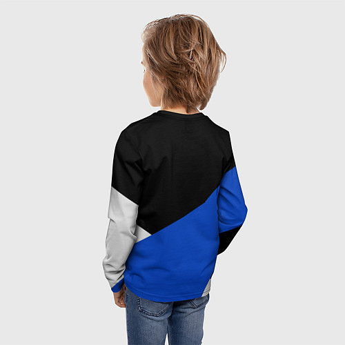 Детский лонгслив FORD ФОРД ЧЕРНЫЙ СИНИЙ БЕЛЫЙ / 3D-принт – фото 4