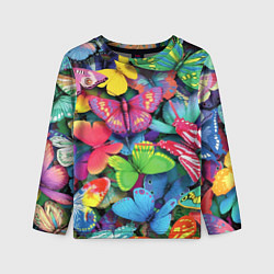 Детский лонгслив Стая бабочек Pattern