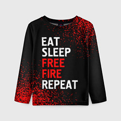 Детский лонгслив Eat Sleep Free Fire Repeat Арт