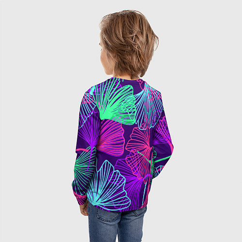 Детский лонгслив Neon color pattern Fashion 2023 / 3D-принт – фото 4