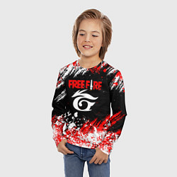 Лонгслив детский Free Fire брызги красок, цвет: 3D-принт — фото 2