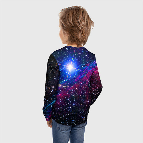 Детский лонгслив Открытый космос Star Neon / 3D-принт – фото 4