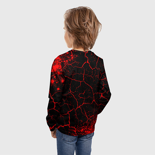 Детский лонгслив Eat Sleep Tsushima Repeat - Краска / 3D-принт – фото 4