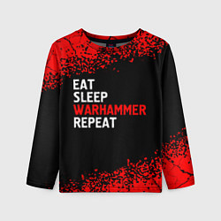 Лонгслив детский Eat Sleep Warhammer Repeat - Спрей, цвет: 3D-принт