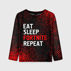 Лонгслив детский Eat Sleep Fortnite Repeat Арт, цвет: 3D-принт