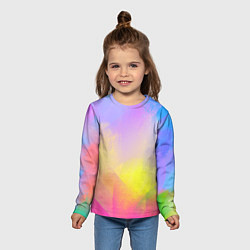 Лонгслив детский Красочный неон, цвет: 3D-принт — фото 2