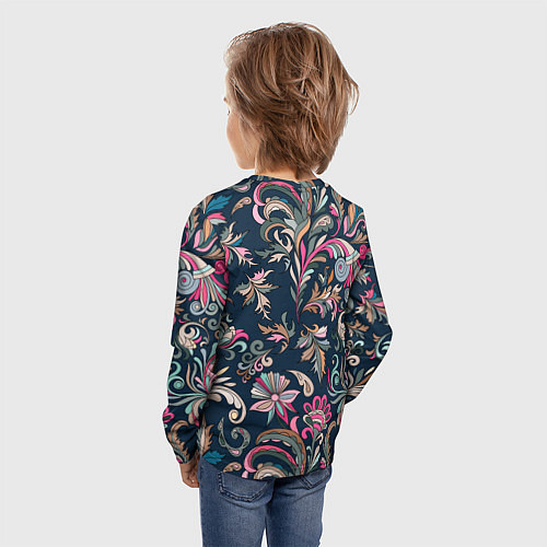 Детский лонгслив Холодная хохлома / 3D-принт – фото 4